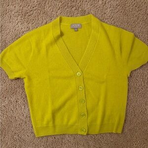 J. Crew Women's Brushed Cashmere Short Sleeve Button-Up Cardigan